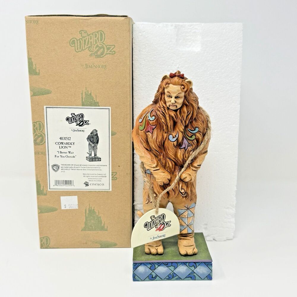 Jim Shore Wizard of Oz Cowardly Lion I Better Wait For You Outside Figurine